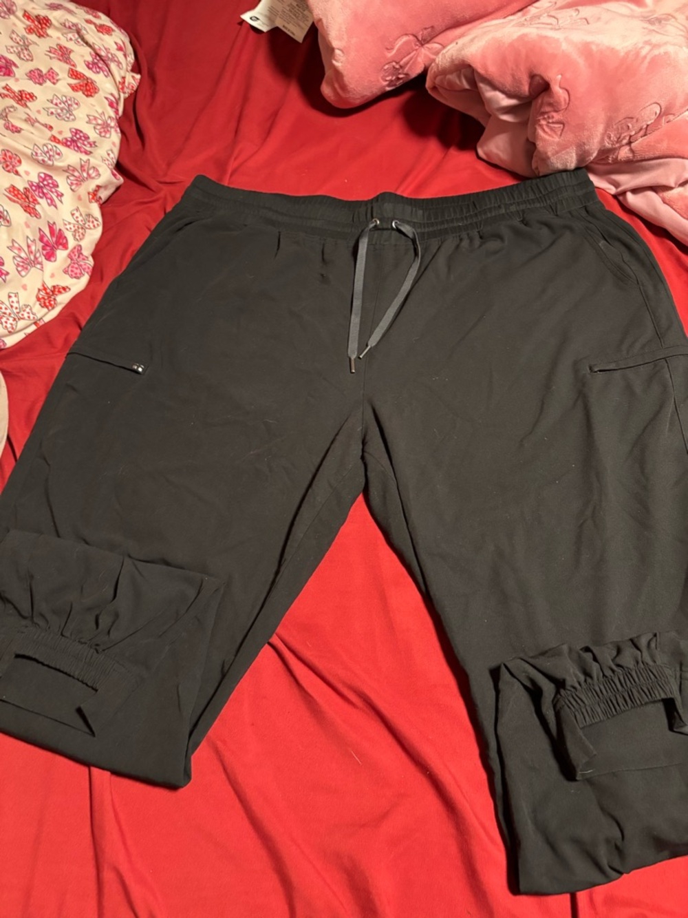 White Cross Black Jogger Scrubs with Drawstring